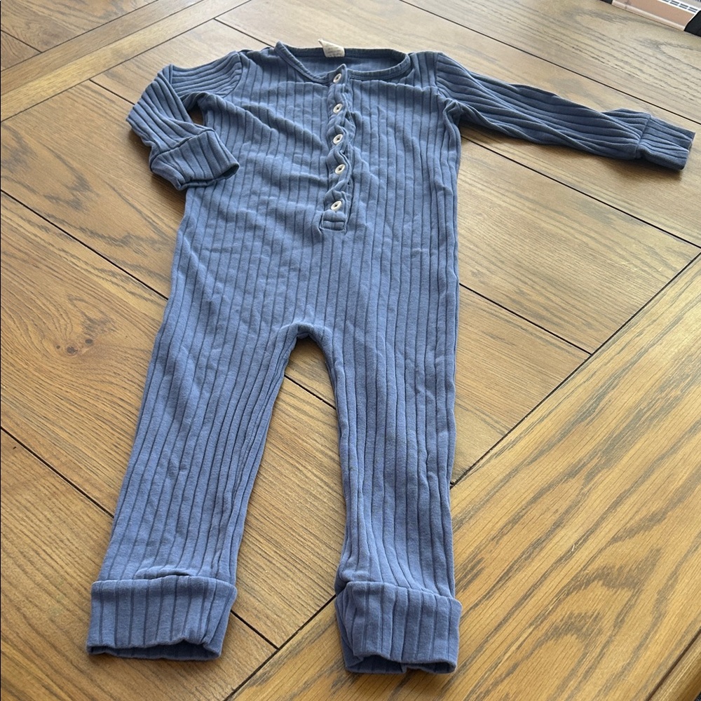 Blue Ribbed Kate Quinn Kids One Piece jumpsuit size 3t